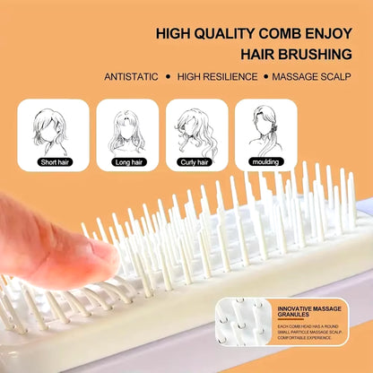 Rotatable Self Cleaning Hair Brush Massage Air Cushion Comb Magic Retractable Comb for Women Anti-Static Hair Smoothing Comb